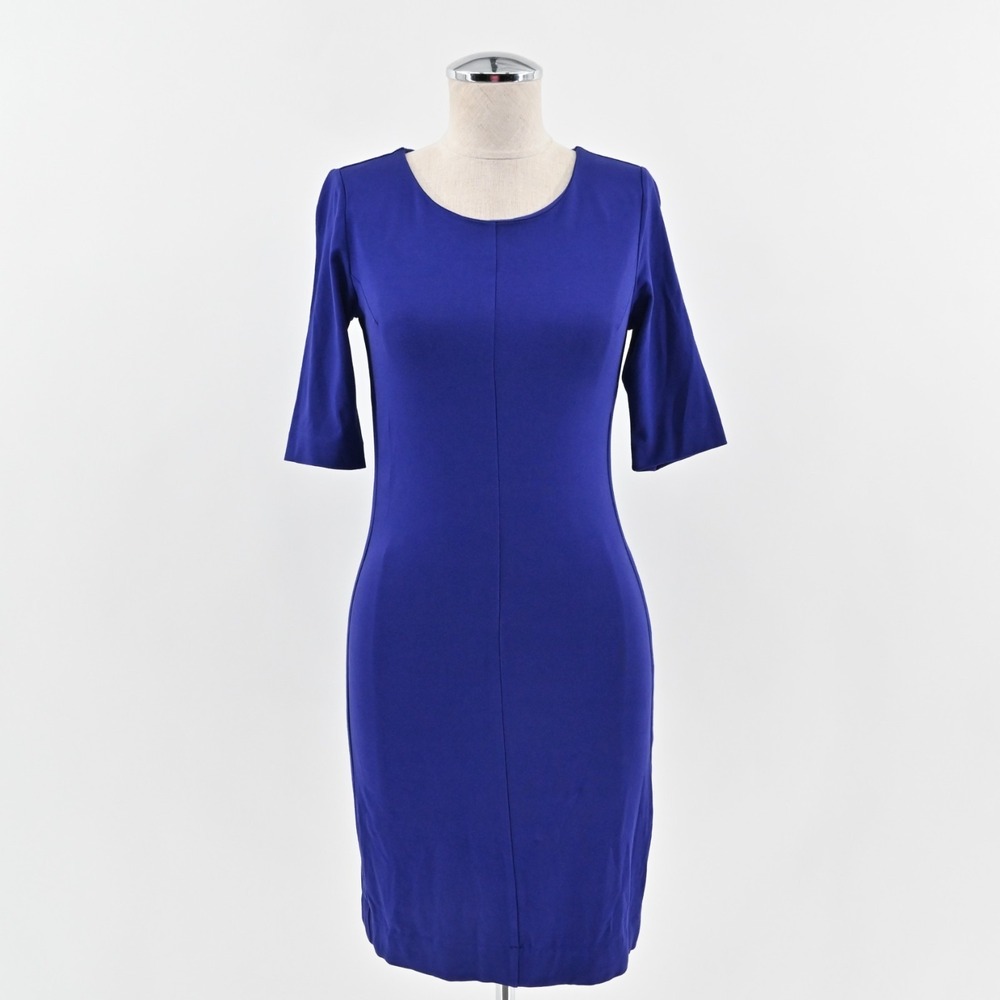Diane von Furstenberg Raquel Dress Womens Size L Blue Sheath Jersey Office DVF